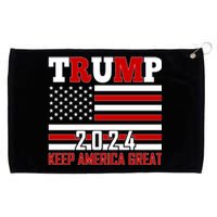 Donald Trump 2024 Keep America Great Usa Flag Grommeted Golf Towel