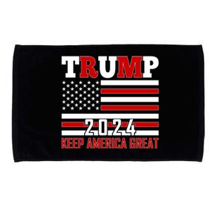 Donald Trump 2024 Keep America Great Usa Flag Microfiber Hand Towel