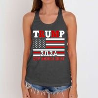 Donald Trump 2024 Keep America Great Usa Flag Women's Knotted Racerback Tank