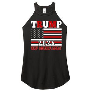 Donald Trump 2024 Keep America Great Usa Flag Women's Perfect Tri Rocker Tank