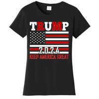 Donald Trump 2024 Keep America Great Usa Flag Women's T-Shirt