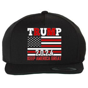 Donald Trump 2024 Keep America Great Usa Flag Wool Snapback Cap