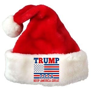 Donald Trump 2024 Keep America Great Usa Flag Premium Christmas Santa Hat