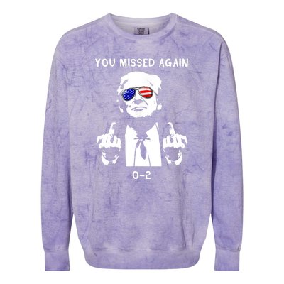 Donald Trump 2024 Missed Me Funny Conservative Colorblast Crewneck Sweatshirt