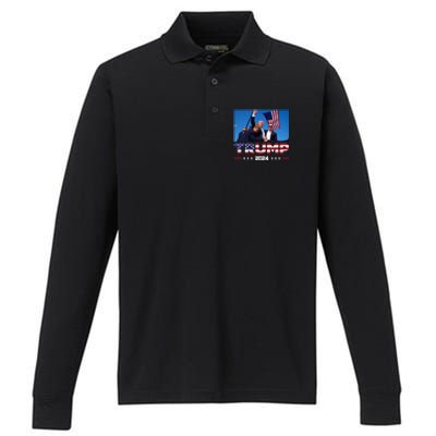 Donald Trump 2024 Survived Shot At Election Rally Performance Long Sleeve Polo