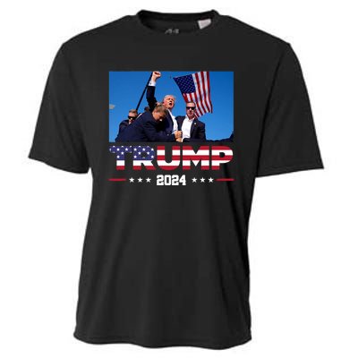 Donald Trump 2024 Survived Shot At Election Rally Cooling Performance Crew T-Shirt