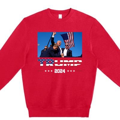 Donald Trump 2024 Survived Shot At Election Rally Premium Crewneck Sweatshirt