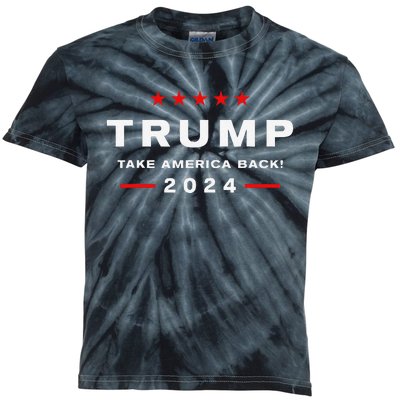 Donald Trump 2024 Take America Back Election The Return Kids Tie-Dye T-Shirt