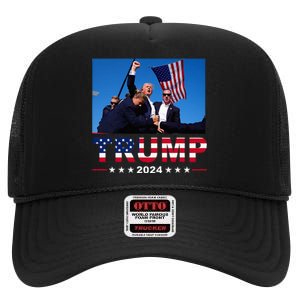 Donald Trump 2024 WonT Be Stopped High Crown Mesh Back Trucker Hat