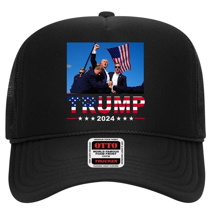 Donald Trump 2024 WonT Be Stopped High Crown Mesh Back Trucker Hat