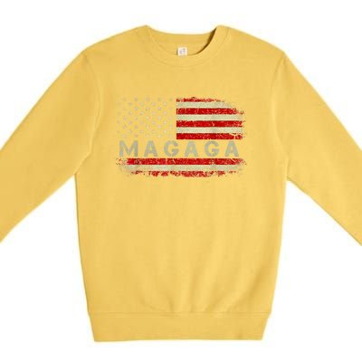 Donald Trump 2024 MAGAGA Take America Back American US Flag Premium Crewneck Sweatshirt