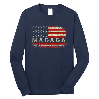 Donald Trump 2024 MAGAGA Take America Back American US Flag Long Sleeve Shirt