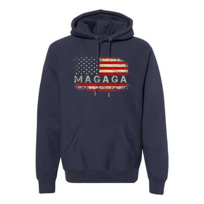 Donald Trump 2024 MAGAGA Take America Back American US Flag Premium Hoodie