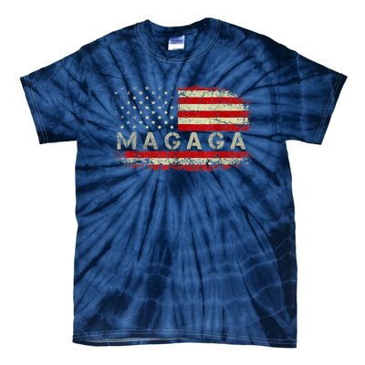 Donald Trump 2024 MAGAGA Take America Back American US Flag Tie-Dye T-Shirt