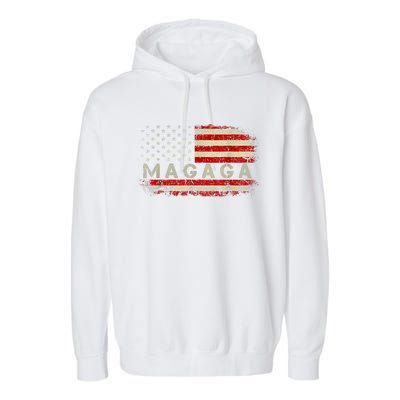 Donald Trump 2024 MAGAGA Take America Back American US Flag Garment-Dyed Fleece Hoodie