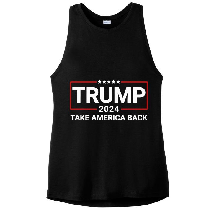 Donald Trump 2024 Take America Back Election Ladies PosiCharge Tri-Blend Wicking Tank
