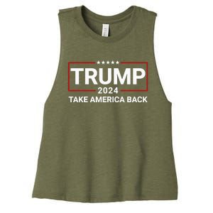 Donald Trump 2024 Take America Back Election Women's Racerback Cropped Tank