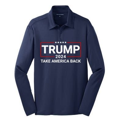 Donald Trump 2024 Take America Back Election Silk Touch Performance Long Sleeve Polo