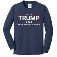 Donald Trump 2024 Take America Back Election Kids Long Sleeve Shirt