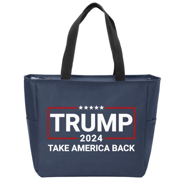 Donald Trump 2024 Take America Back Election Zip Tote Bag