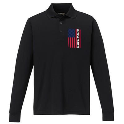 Donald Trump 2024 Make America Great And Glorious Again MAGAGA Shirt Magaga Performance Long Sleeve Polo