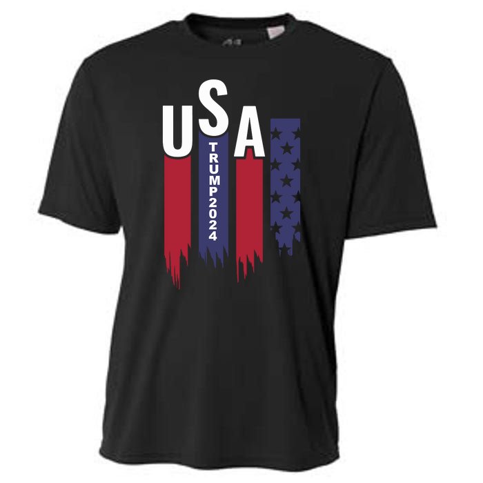 Donald Trump 2024 Take America Back American Flag Cooling Performance Crew T-Shirt