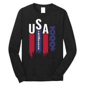 Donald Trump 2024 Take America Back American Flag Long Sleeve Shirt