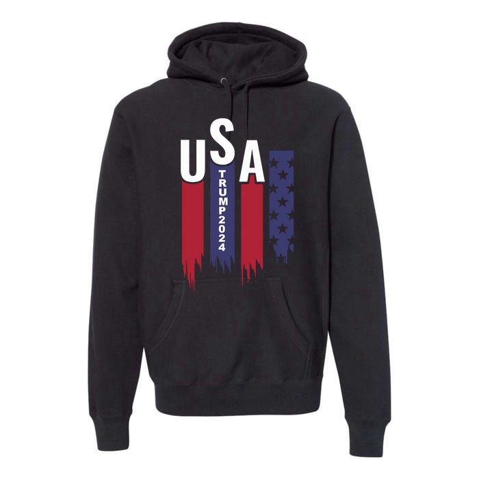 Donald Trump 2024 Take America Back American Flag Premium Hoodie