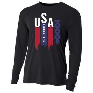 Donald Trump 2024 Take America Back American Flag Cooling Performance Long Sleeve Crew