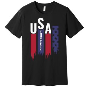 Donald Trump 2024 Take America Back American Flag Premium T-Shirt