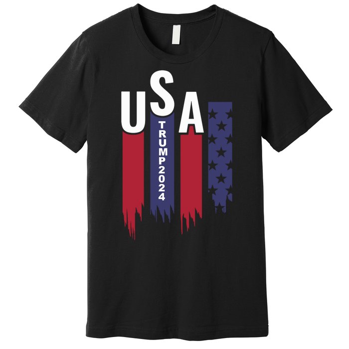 Donald Trump 2024 Take America Back American Flag Premium T-Shirt