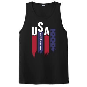 Donald Trump 2024 Take America Back American Flag PosiCharge Competitor Tank