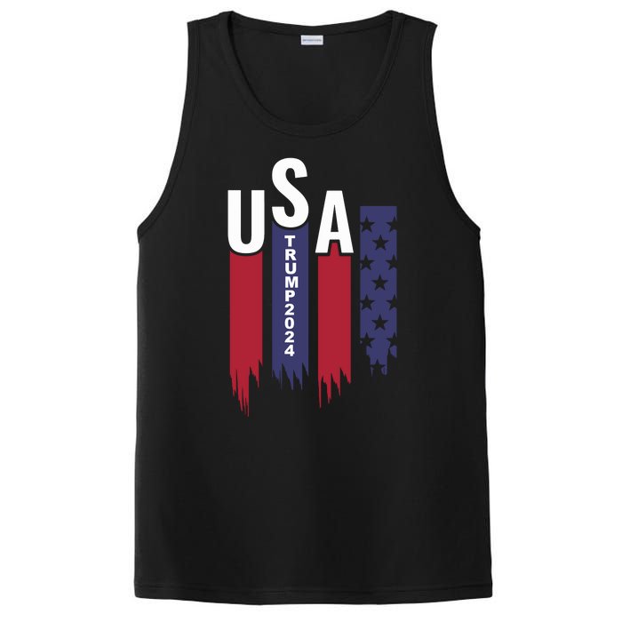 Donald Trump 2024 Take America Back American Flag PosiCharge Competitor Tank