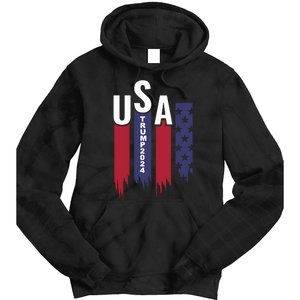 Donald Trump 2024 Take America Back American Flag Tie Dye Hoodie