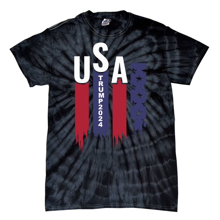 Donald Trump 2024 Take America Back American Flag Tie-Dye T-Shirt