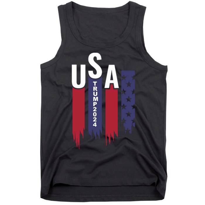 Donald Trump 2024 Take America Back American Flag Tank Top