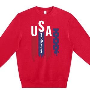 Donald Trump 2024 Take America Back American Flag Premium Crewneck Sweatshirt