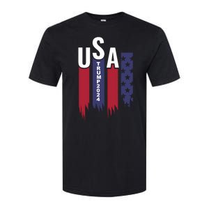 Donald Trump 2024 Take America Back American Flag Softstyle CVC T-Shirt