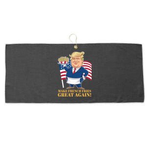 Donald Trump 2024 French Fry Make French Fries Great Again 2024 Magadonalds Large Microfiber Waffle Golf Towel