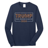 Donald Trump 2024 Take America Back Leopard Print Gift Wo Long Sleeve Shirt