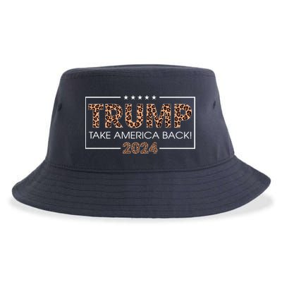 Donald Trump 2024 Take America Back Leopard Print Gift Wo Sustainable Bucket Hat