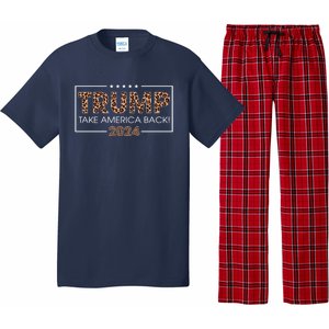 Donald Trump 2024 Take America Back Leopard Print Gift Wo Pajama Set