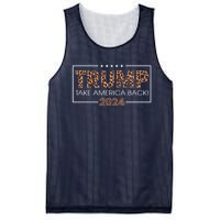 Donald Trump 2024 Take America Back Leopard Print Gift Wo Mesh Reversible Basketball Jersey Tank