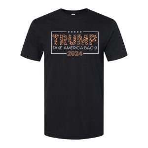 Donald Trump 2024 Take America Back Leopard Print Gift Wo Softstyle CVC T-Shirt