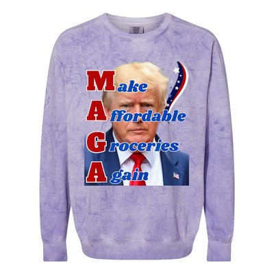 Donald Trump 2024 Election Make Affordable Groceries Again Colorblast Crewneck Sweatshirt