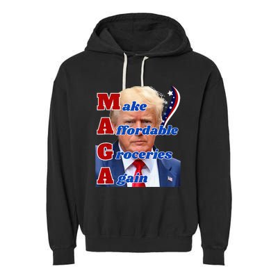 Donald Trump 2024 Election Make Affordable Groceries Again Garment-Dyed Fleece Hoodie