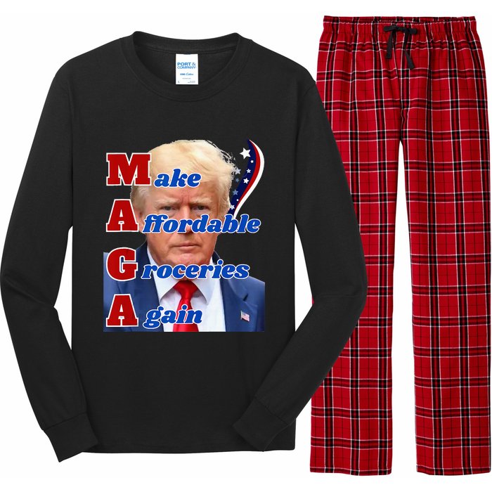 Donald Trump 2024 Election Make Affordable Groceries Again Long Sleeve Pajama Set