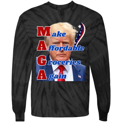 Donald Trump 2024 Election Make Affordable Groceries Again Tie-Dye Long Sleeve Shirt