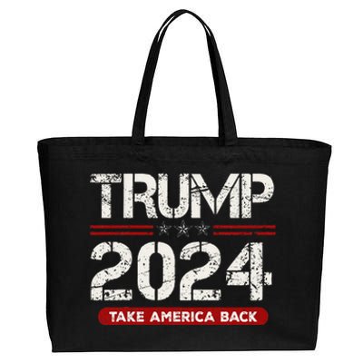 Donald Trump 2024 Take America Back Election Cotton Canvas Jumbo Tote