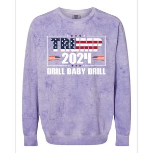 Donald Trump 2024 Drill Drill Cute Gift Colorblast Crewneck Sweatshirt